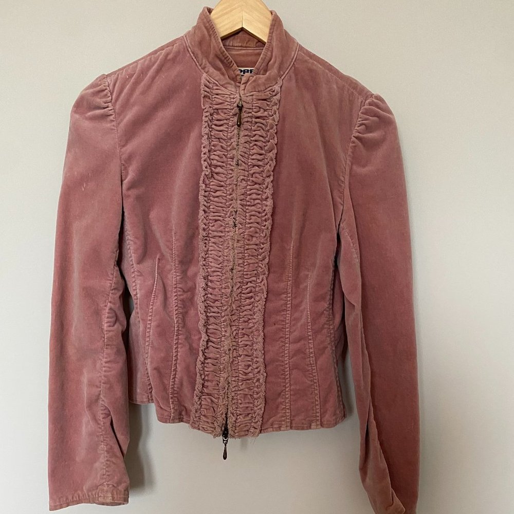Velvet-Like Ruched Jacket